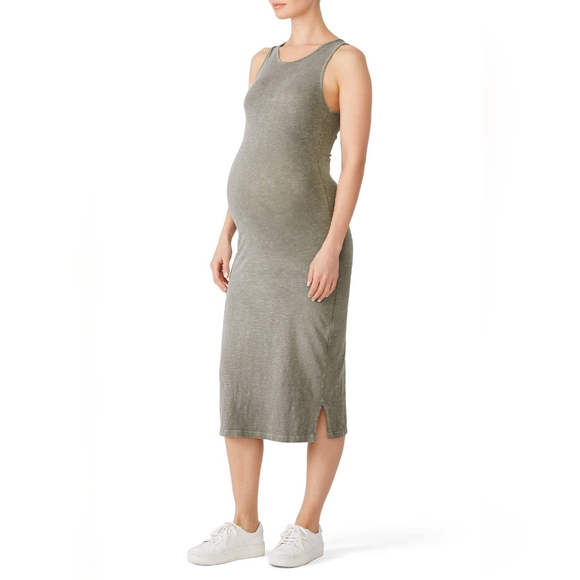 Sundry Moss Cross Back Maternity Dress - Picture 2 of 6
